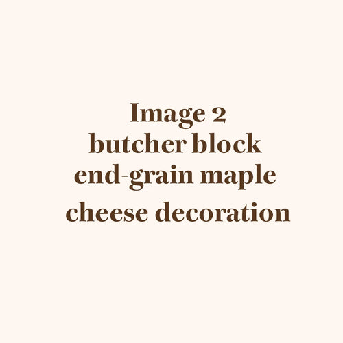 Cheese Chopping Board in End Grain Maple Wood with a Cheese Detail Inlaid with Walnut Wood