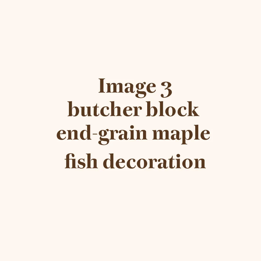Wooden Butchers Black in Maple Hardwood with Fish Illustration Inlay