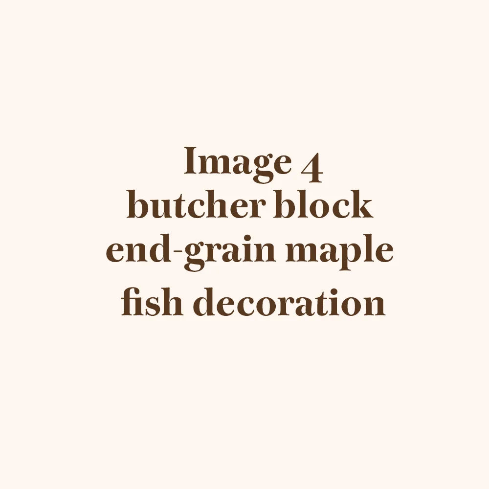 Wooden Butchers Black in Maple Hardwood with Fish Illustration Inlay