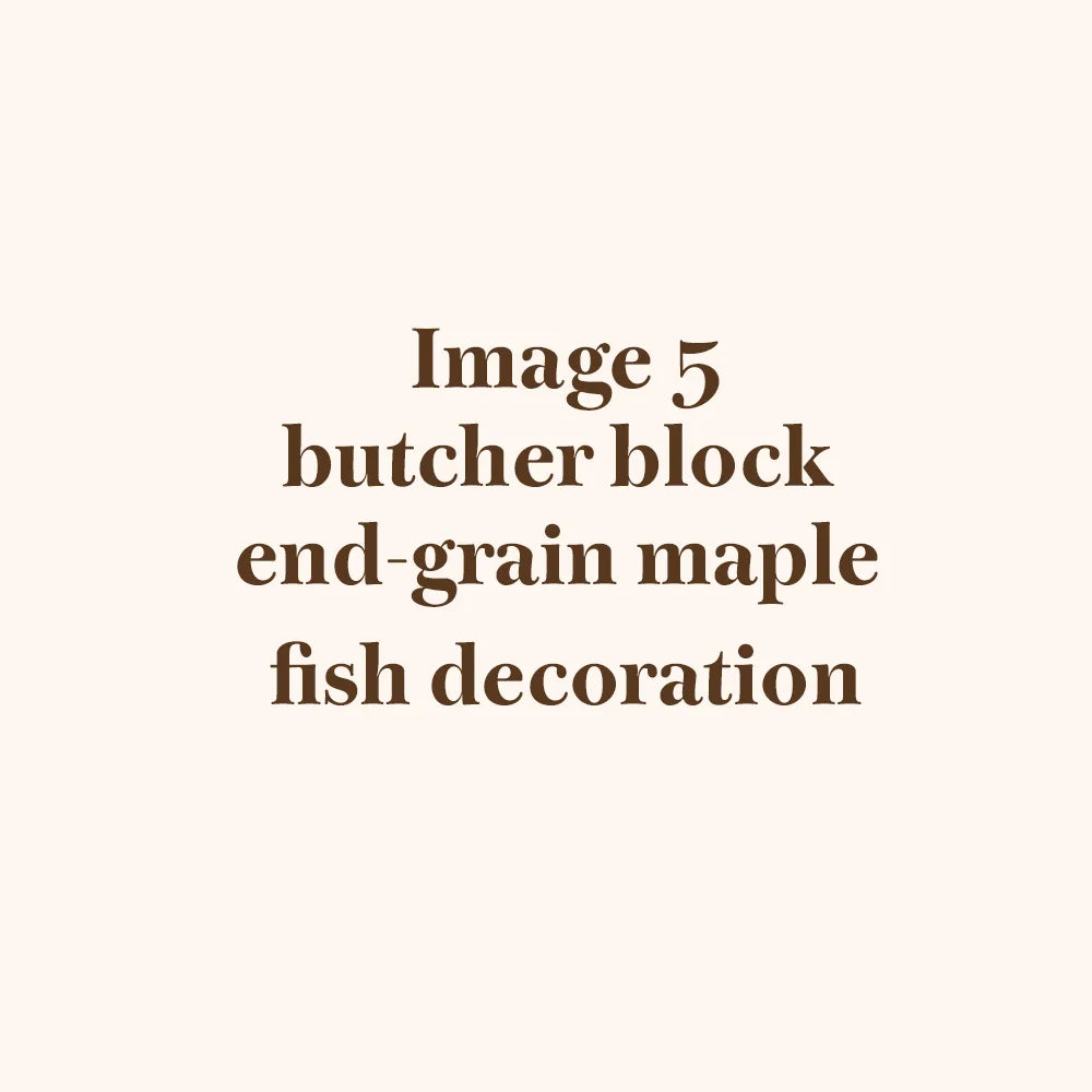 Wooden Butchers Black in Maple Hardwood with Fish Illustration Inlay