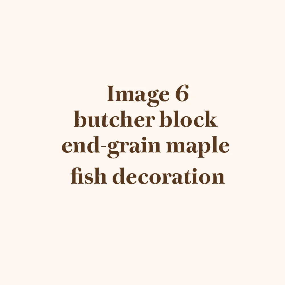 Wooden Butchers Black in Maple Hardwood with Fish Illustration Inlay