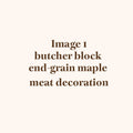 End Grain Butchers Block in Maple Wood with a Meat Illustration Inlay