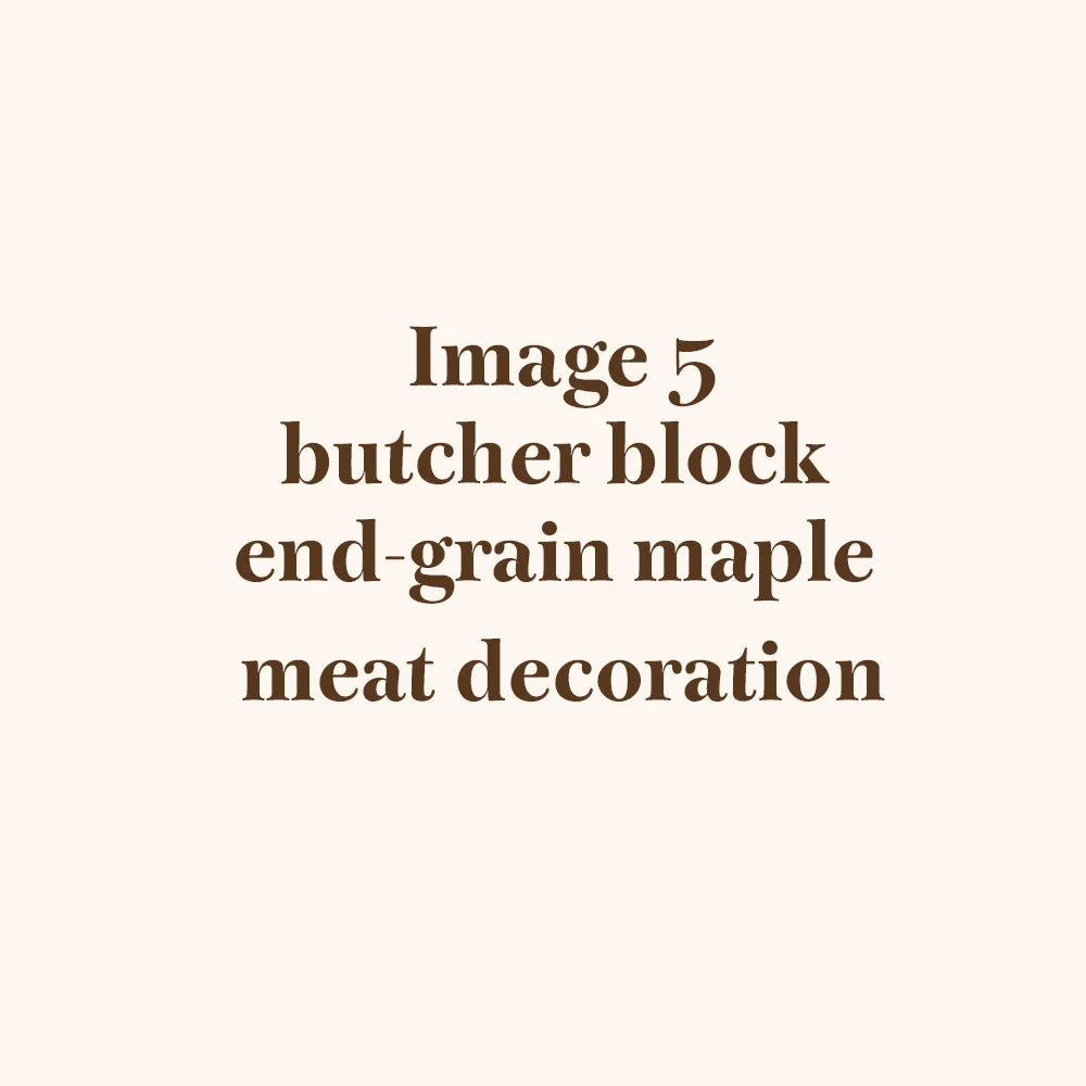 End Grain Butchers Block in Maple Wood with a Meat Illustration Inlay