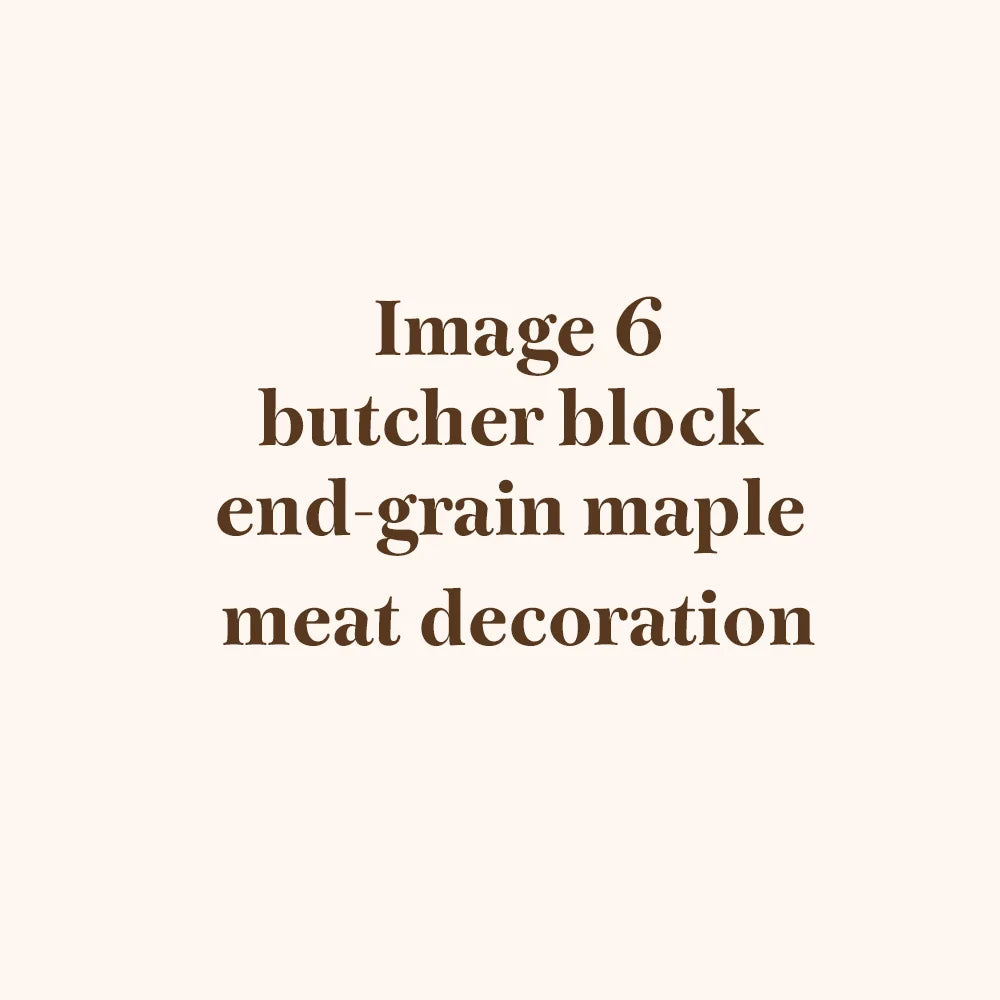 End Grain Butchers Block in Maple Wood with a Meat Illustration Inlay