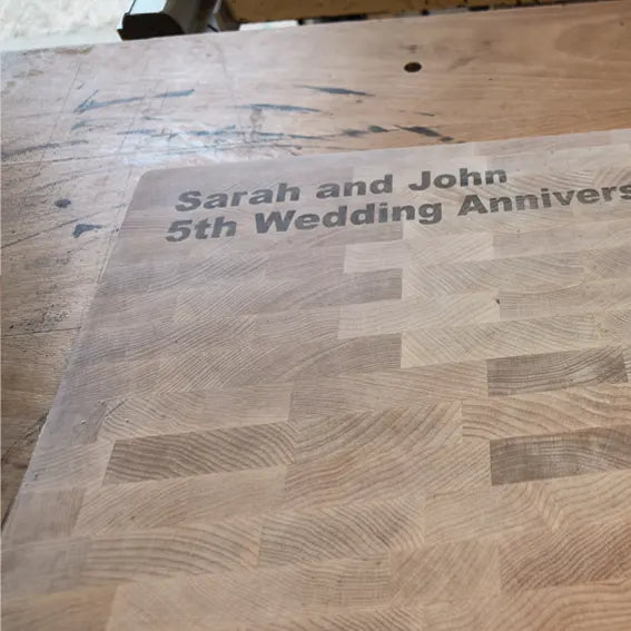 Personalised Chopping Board in End-Grain Maple Wood