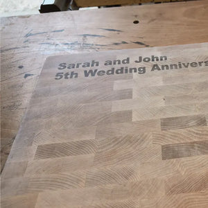 Personalised Chopping Board in End-Grain Maple Wood