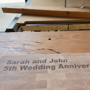 Personalised Chopping Board in End-Grain Maple Wood