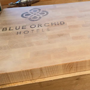 Personalised Chopping Board in End-Grain Maple Wood