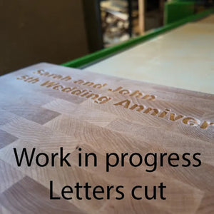 Personalised Chopping Board in End-Grain Maple Wood