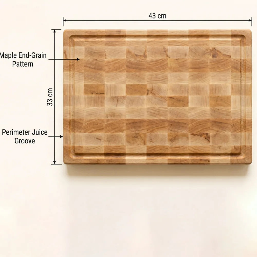 Wooden Chopping Board in End Grain Maple Wood