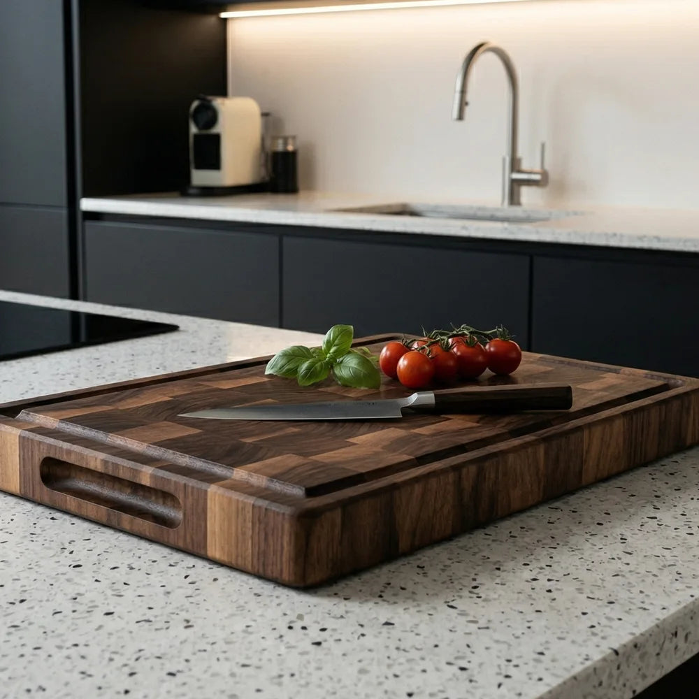 Walnut Chopping Board in End Grain Wood